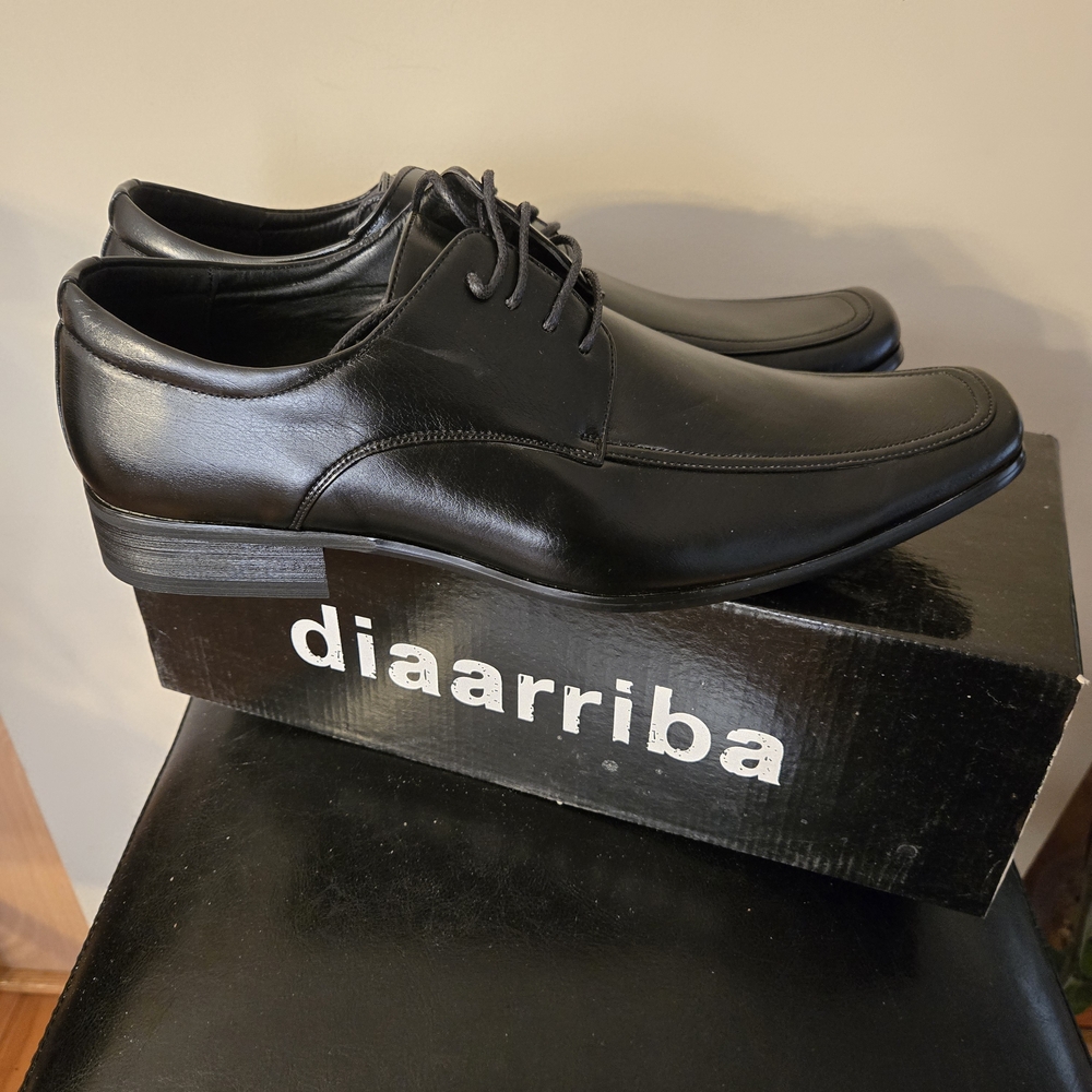 Diaarriba Men's Black Size 10 Lace-Up Derby Shoes